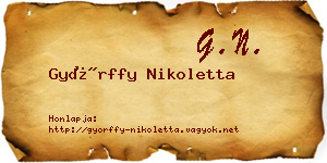 Győrffy Nikoletta névjegykártya